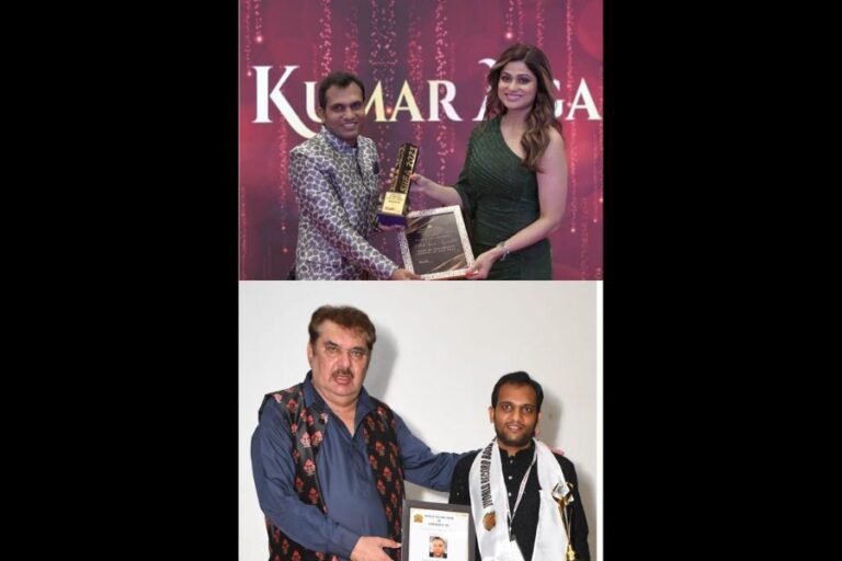 Nilesh Kumar Agarwal received the prestigious Mythological Author of the Year Award from Shamita Shetty