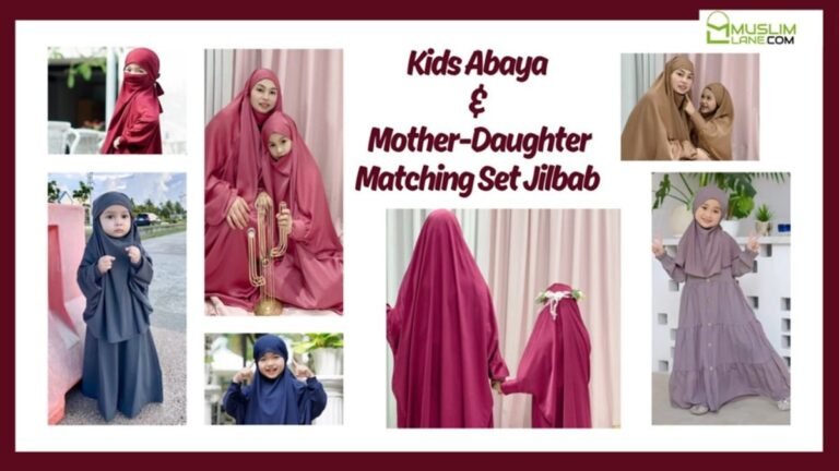 Kids Abaya, Matching Daughter and Mother Abaya Jilbab Trending Modest Fashion by Muslim Lane