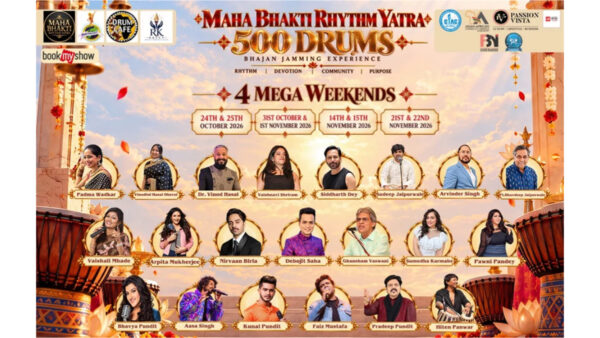 India’s First-Ever 500-Drum Bhakti Jamming Experience Comes to Mumbai with Maha Bhakti Rhythm Yatra